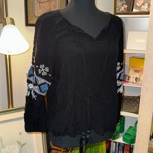 Harper Heritage Black Boho Tunic Size L